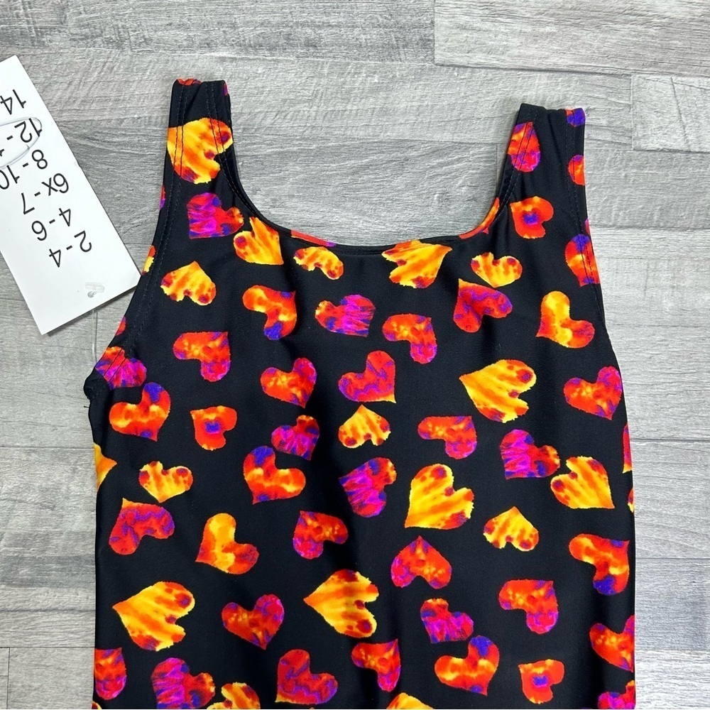 Stonewear Black Fire Hearts Unitard L - Picture 2 of 5